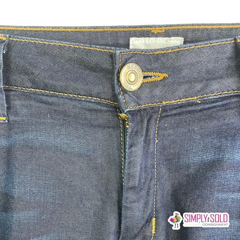 Hudson‎ Denim Shorts Womens 31 Blue Bermuda Dark Wash Flap Pocket Made in USA
